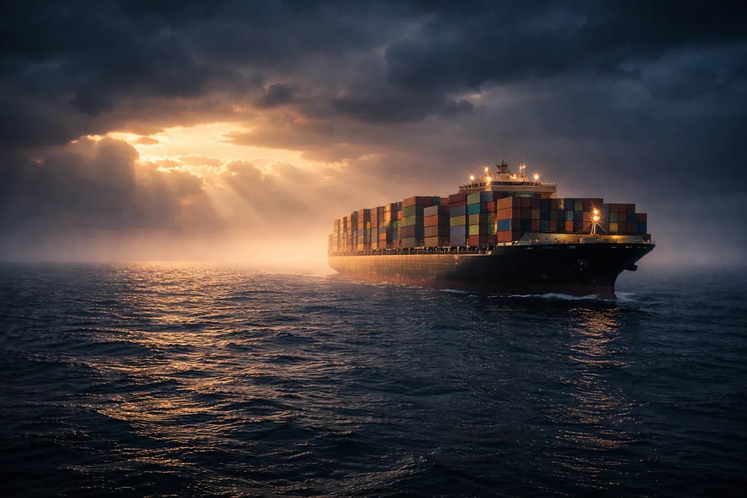 Cargo containers prepared for ocean freight